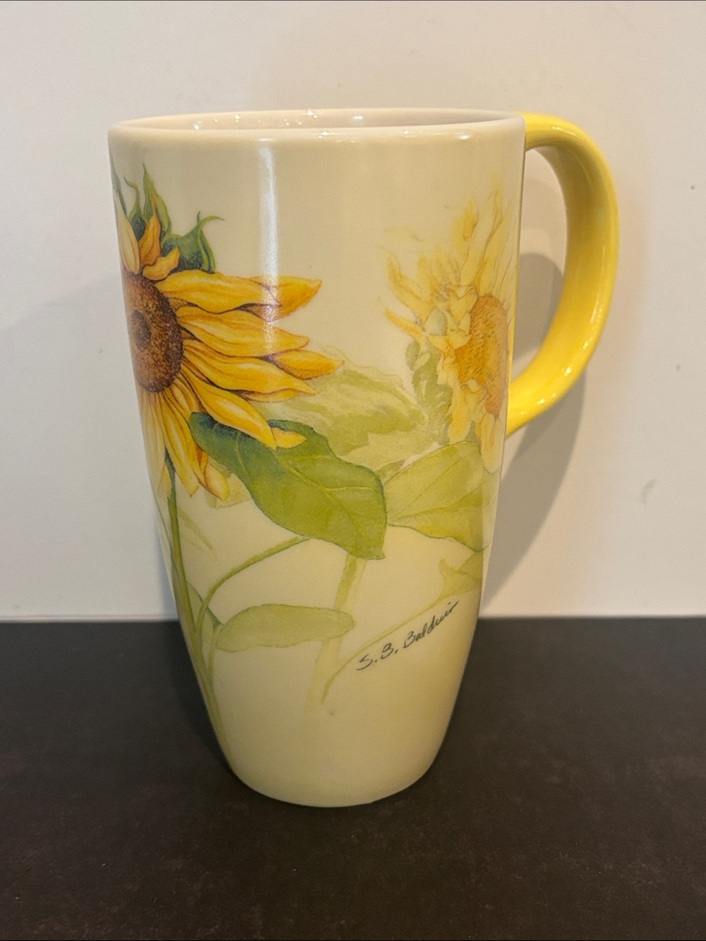 Vintage SB Baldwin Sunflower Fields Tall Latte Mug